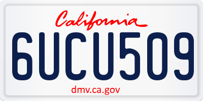 CA license plate 6UCU509