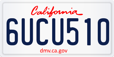 CA license plate 6UCU510