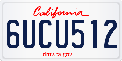 CA license plate 6UCU512