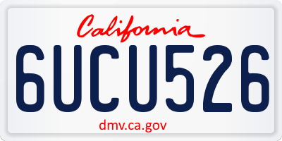 CA license plate 6UCU526