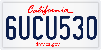 CA license plate 6UCU530