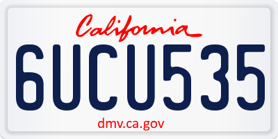 CA license plate 6UCU535