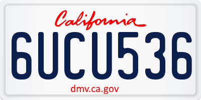 CA license plate 6UCU536