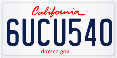 CA license plate 6UCU540