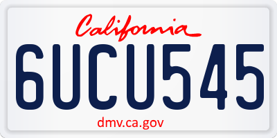 CA license plate 6UCU545