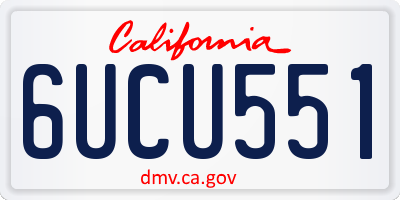 CA license plate 6UCU551