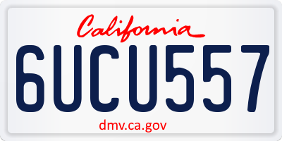 CA license plate 6UCU557