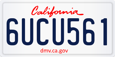 CA license plate 6UCU561