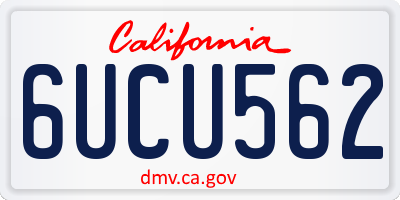 CA license plate 6UCU562