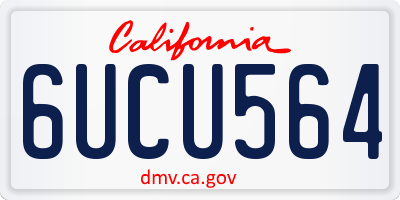 CA license plate 6UCU564