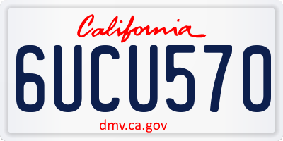 CA license plate 6UCU570