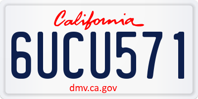 CA license plate 6UCU571