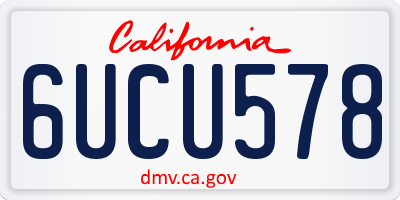 CA license plate 6UCU578
