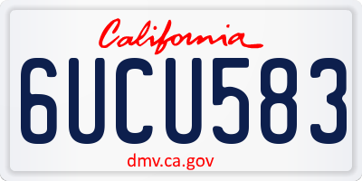 CA license plate 6UCU583