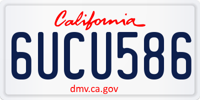 CA license plate 6UCU586