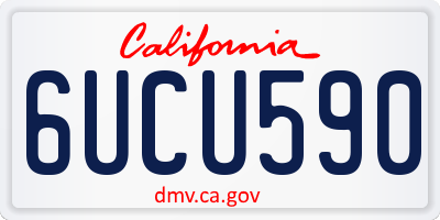 CA license plate 6UCU590
