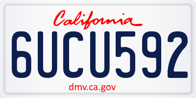 CA license plate 6UCU592