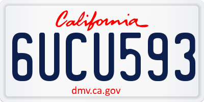CA license plate 6UCU593