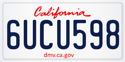 CA license plate 6UCU598