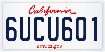 CA license plate 6UCU601
