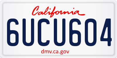 CA license plate 6UCU604
