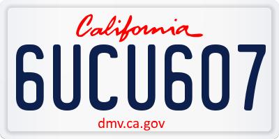 CA license plate 6UCU607
