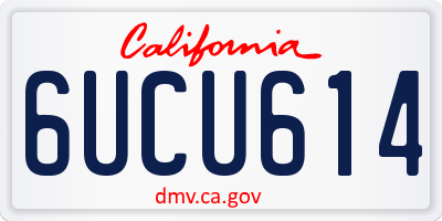 CA license plate 6UCU614