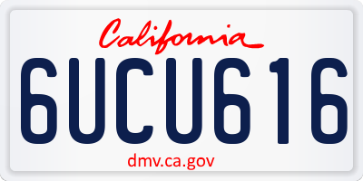 CA license plate 6UCU616