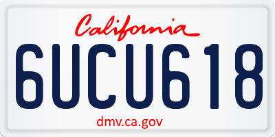 CA license plate 6UCU618