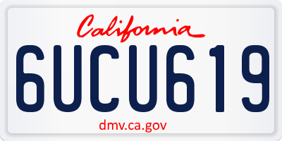 CA license plate 6UCU619