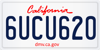 CA license plate 6UCU620