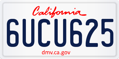 CA license plate 6UCU625