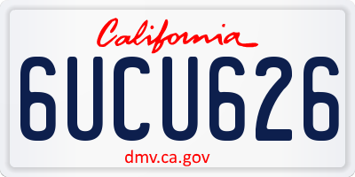 CA license plate 6UCU626