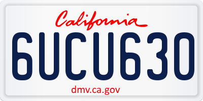 CA license plate 6UCU630