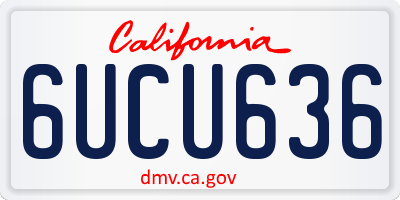 CA license plate 6UCU636