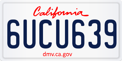 CA license plate 6UCU639