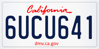 CA license plate 6UCU641