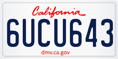 CA license plate 6UCU643