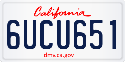 CA license plate 6UCU651