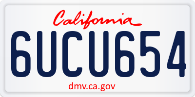 CA license plate 6UCU654