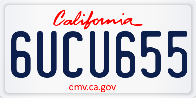 CA license plate 6UCU655
