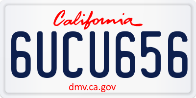 CA license plate 6UCU656