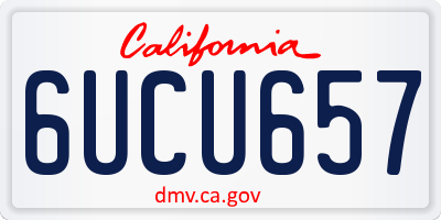 CA license plate 6UCU657