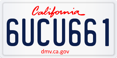 CA license plate 6UCU661