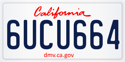 CA license plate 6UCU664