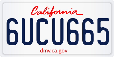 CA license plate 6UCU665