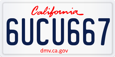 CA license plate 6UCU667