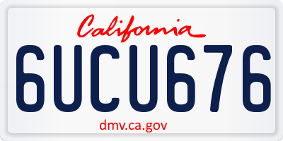 CA license plate 6UCU676
