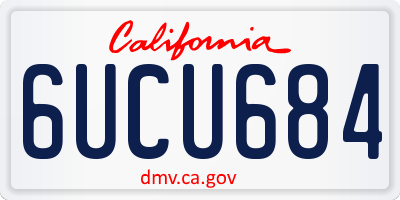 CA license plate 6UCU684