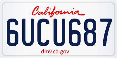 CA license plate 6UCU687